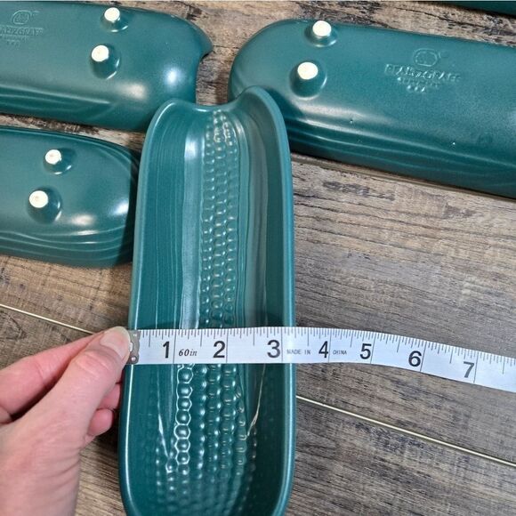 Vintage Pfaltzgraff corn cob dish dark green 6 total stackable - Picture 6 of 8